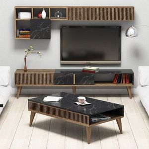 Living Room Furniture Set Milan - Walnut, Black obraz