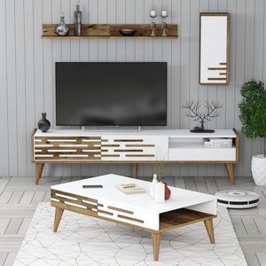 Living Room Furniture Set Valensiya - Walnut, White obraz