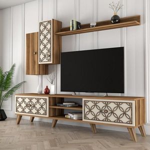 TV stěna / Sestava pod TV Class S - Walnut, Cream obraz