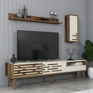 TV stěna / Sestava pod TV Valensiya - Walnut, Cream obraz