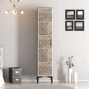 Šatní skříň Kumsal P - Walnut, White obraz