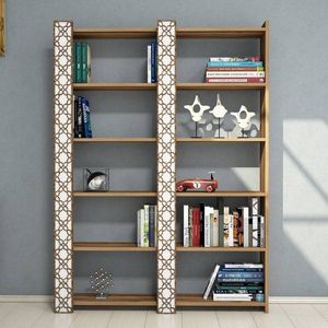 Knihovna City 2 - Walnut, White obraz