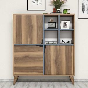 Víceúčelová skříňka Pulse - Walnut, Blue obraz