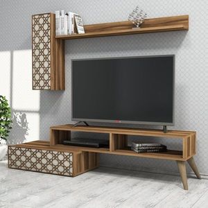 TV stěna / Sestava pod TV Planet - Walnut, Cream obraz