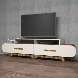 TV stolek Flora - Walnut, Cream obraz