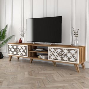 TV stolek Class - Walnut, White obraz