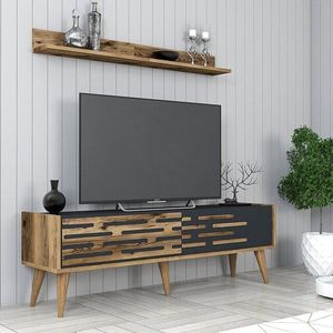 TV stěna / Sestava pod TV Valensiya 140 - Walnut, Anthracite obraz