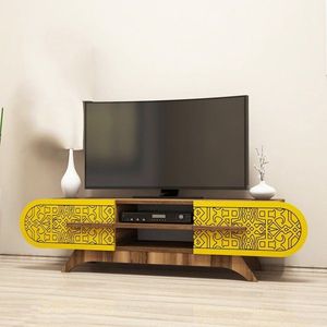 TV stolek Defne - Walnut Yellow obraz