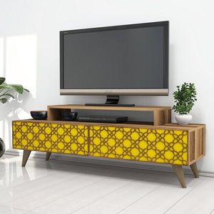 TV stolek City - Walnut, Yellow obraz