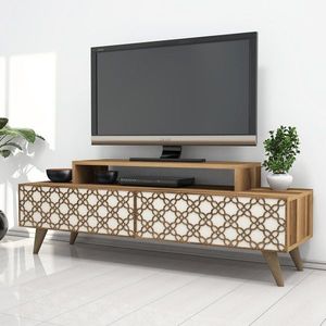 TV stolek City - Walnut, Cream obraz
