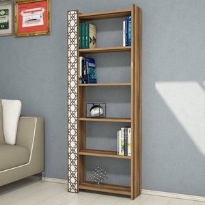 Knihovna City - Walnut, White obraz