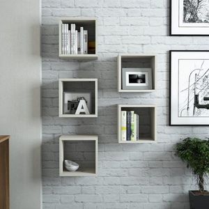 Nástěnná police Box - Cream obraz