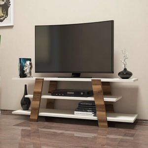 TV stolek Flower - Walnut, Cream obraz