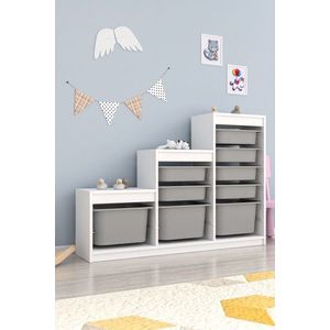 Víceúčelová skříňka Swiss - White, Grey obraz