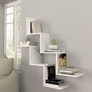 Nástěnná police Zig Zag - White obraz