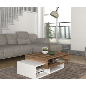 Konferenční stolek Tab - White, Walnut obraz