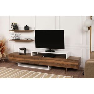 TV stěna / Sestava pod TV Nirvana - Teak, White obraz