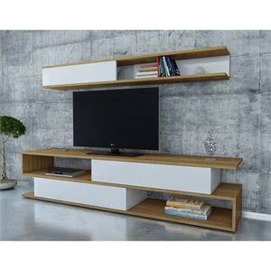 TV stěna / Sestava pod TV Sims - Teak, White obraz