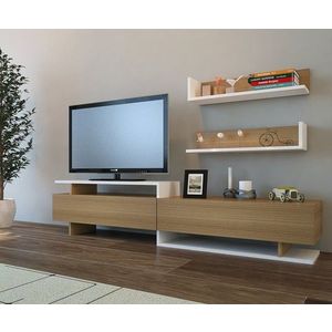 TV stěna / Sestava pod TV Ayaz - Teak, White obraz