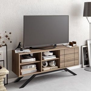 TV stolek North - Black, Walnut obraz