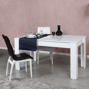 Extendable Dining Table Oblo - Shiny White obraz