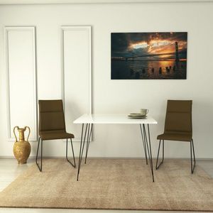 Stůl Sandalf Square - Shiny White obraz