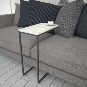 Odkládací stolek / Příruční stolek Callen - White Marble obraz
