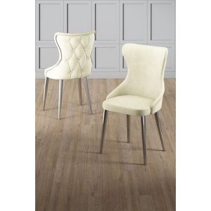 Sada židlí (6 kusů) Alpa - Cream, Chrome obraz