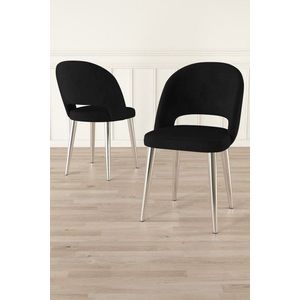 Sada židlí (6 kusů) Pane - Black, Chrome obraz