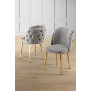 Sada židlí (6 kusů) Axle - Grey, Gold obraz