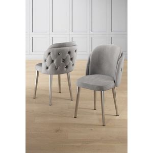 Sada židlí (6 kusů) Axle - Grey, Chrome obraz