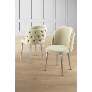 Sada židlí (6 kusů) Axle - Cream, Chrome obraz