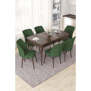 Extendable Dining Table & Chairs Set (7 Pieces) Nef - Baroque, Khaki obraz