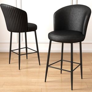 Bar Stool Set (6 Pieces) Uras - Black obraz