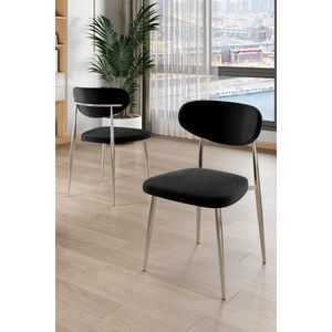 Sada židlí (4 kusy) Vina - Black, Chrome obraz