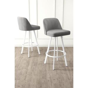 Bar Stool Set (4 Pieces) Atex - Grey, White obraz