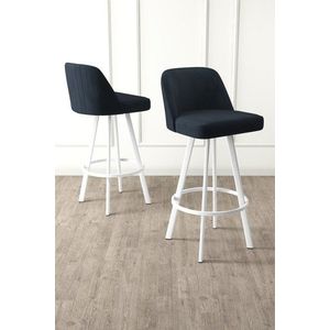 Bar Stool Set (4 Pieces) Atex - Anthracite, White obraz