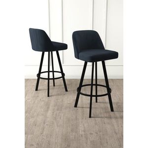 Bar Stool Set (4 Pieces) Atex - Anthracite, Black obraz