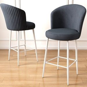 Bar Stool Set (6 Pieces) Alte - Anthracite, White obraz