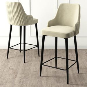 Bar Stool Set (6 Pieces) Enox - Cream, Black obraz