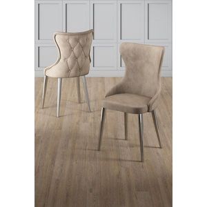 Sada židlí (4 kusy) Alpa - Cappuccino, Chrome obraz