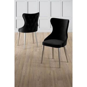Sada židlí (4 kusy) Alpa - Black, Chrome obraz