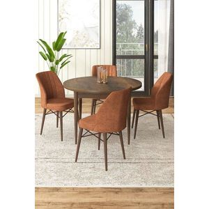 Dining Table & Chairs Set (5 Pieces) Rox - Baroque, Tile Red obraz