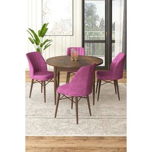 Dining Table & Chairs Set (5 Pieces) Rox - Baroque, Purple obraz