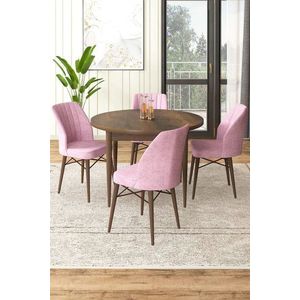 Dining Table & Chairs Set (5 Pieces) Rox - Baroque, Pink obraz
