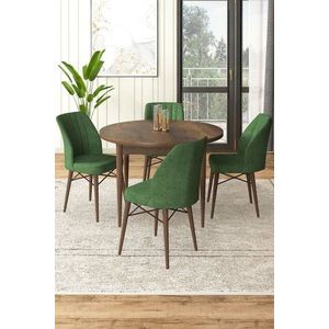 Dining Table & Chairs Set (5 Pieces) Rox - Baroque, Khaki obraz