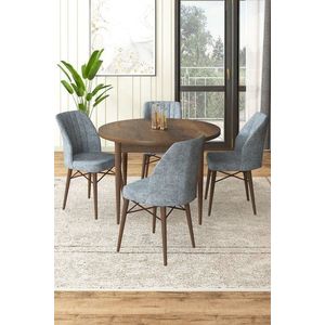 Dining Table & Chairs Set (5 Pieces) Rox - Baroque, Grey obraz