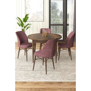 Dining Table & Chairs Set (5 Pieces) Rox - Baroque, Dusty Rose obraz