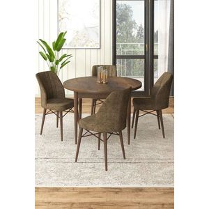 Dining Table & Chairs Set (5 Pieces) Rox - Baroque, Brown obraz