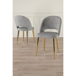 Sada židlí (4 kusy) Pane - Grey, Gold obraz